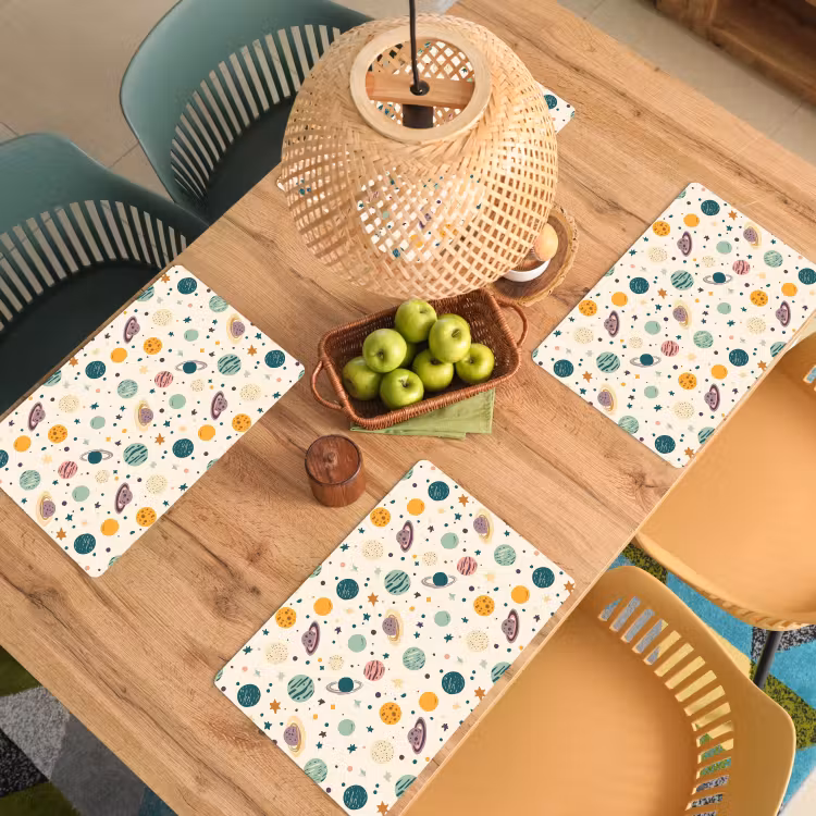 Placemat - 6 stuks - Planeten - Retro - Kleurrijk — 3