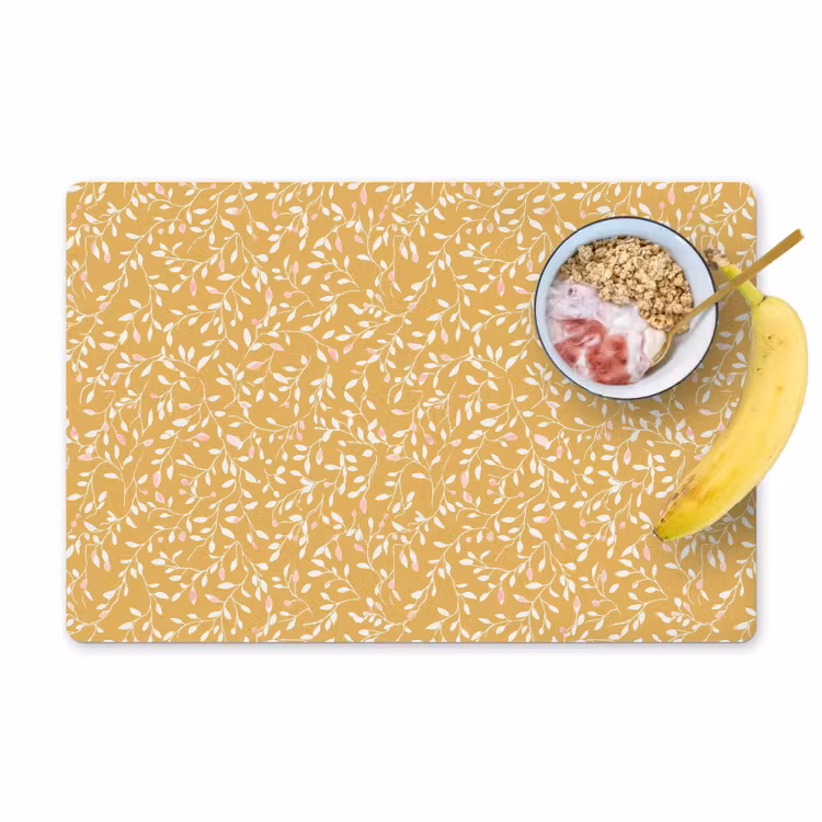 Placemat - 6 stuks - Takjes - Patroon - Oker — 1