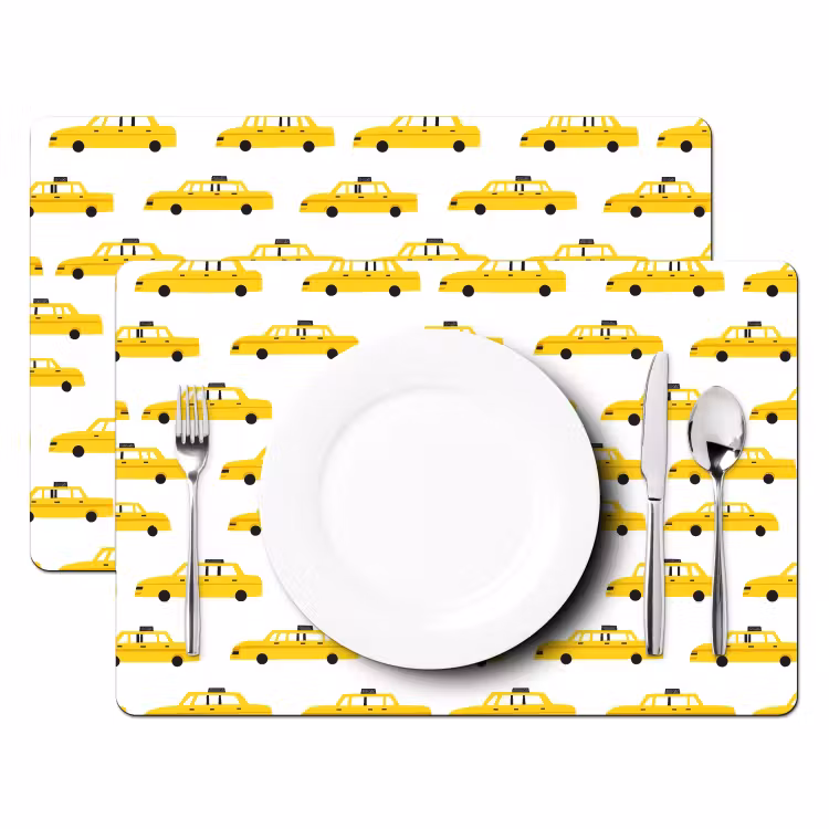 Placemat - 6 stuks - Taxi - Iconisch - Geel — 2