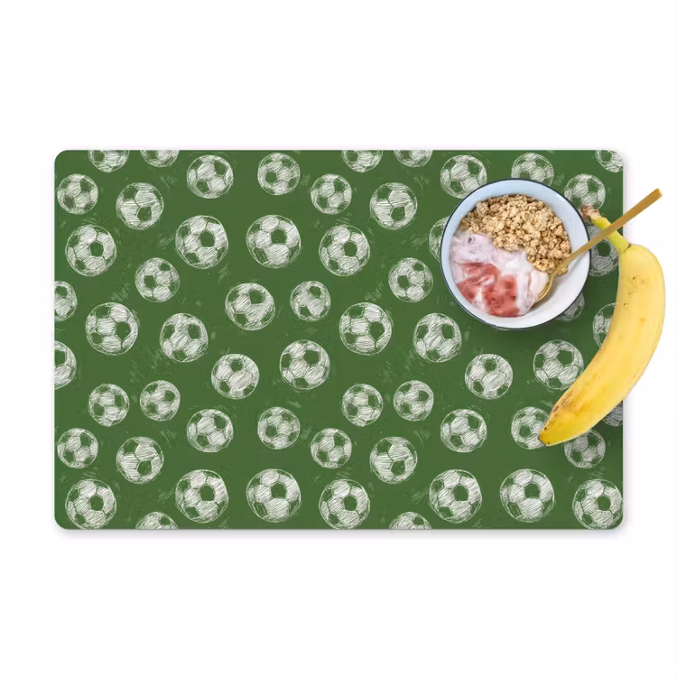 Placemat - 6 stuks - Voetbal - Sport - Groen — 1
