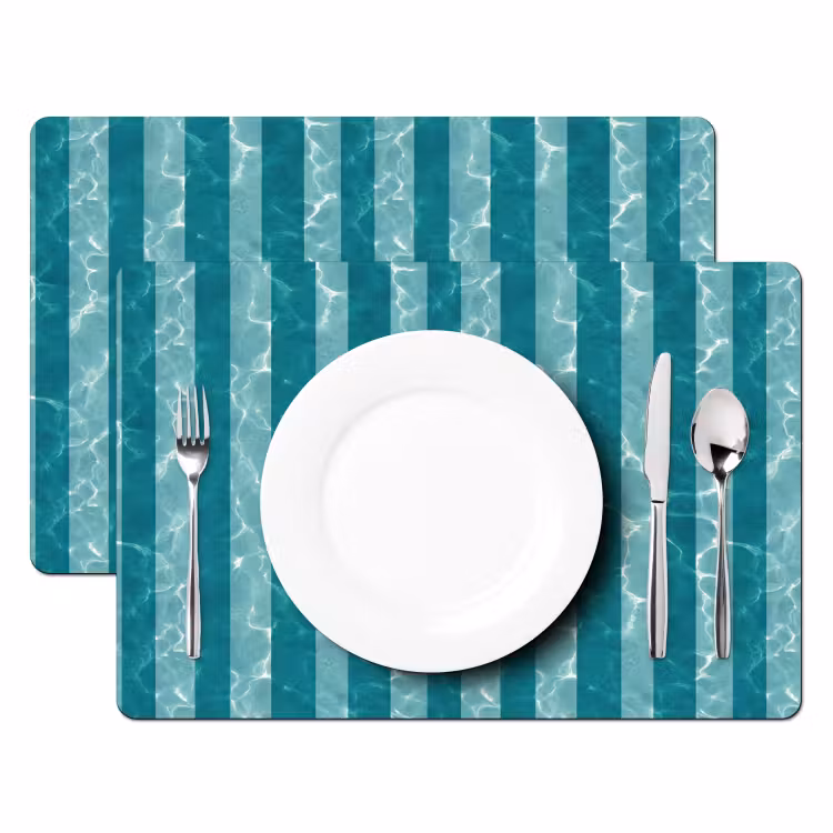 Placemat - 6 stuks - Zwembad - Strepen - Groen — 2