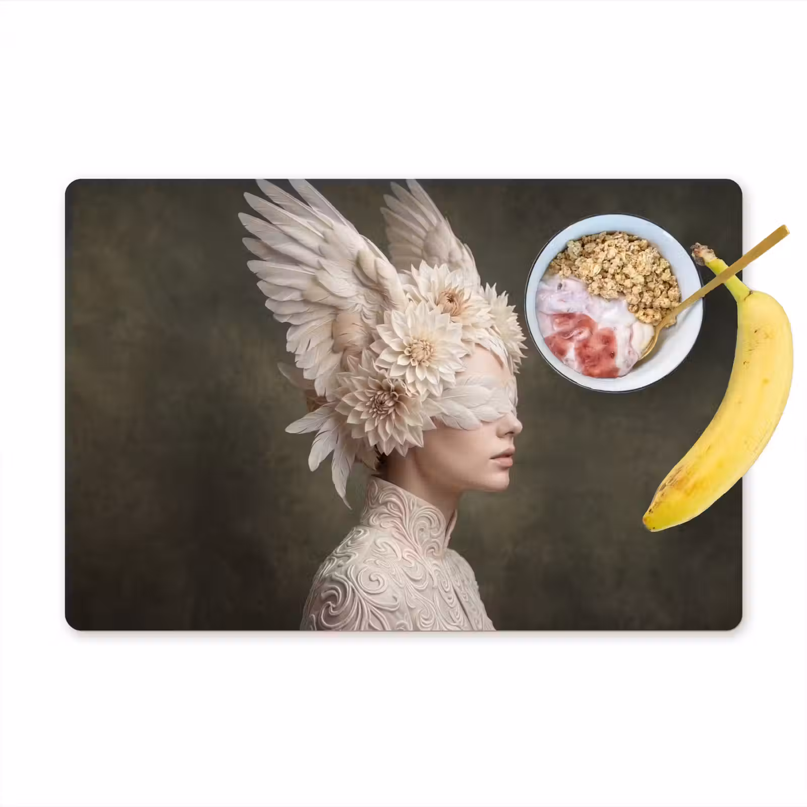 Placemat - 6 stuks - Vleugels - Vrouw - Wit — 1