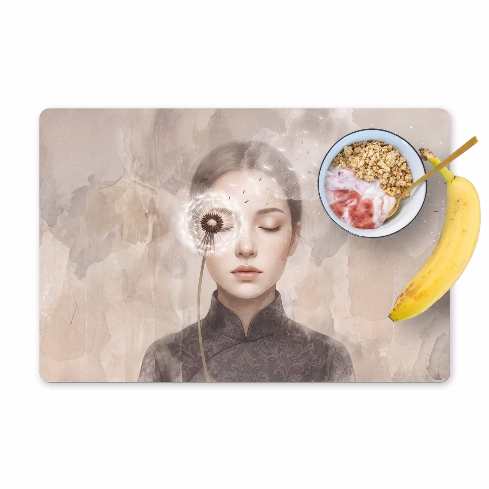 Placemat - 6 stuks - Vrouw - Sereen - Grijs — 1