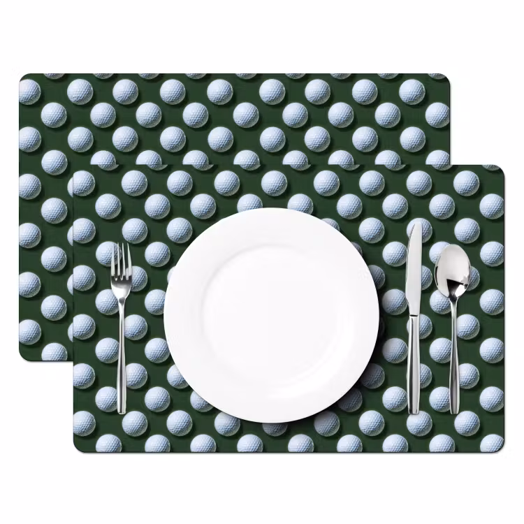 Placemat - 6 stuks - Ballen - Golf - Groen — 2