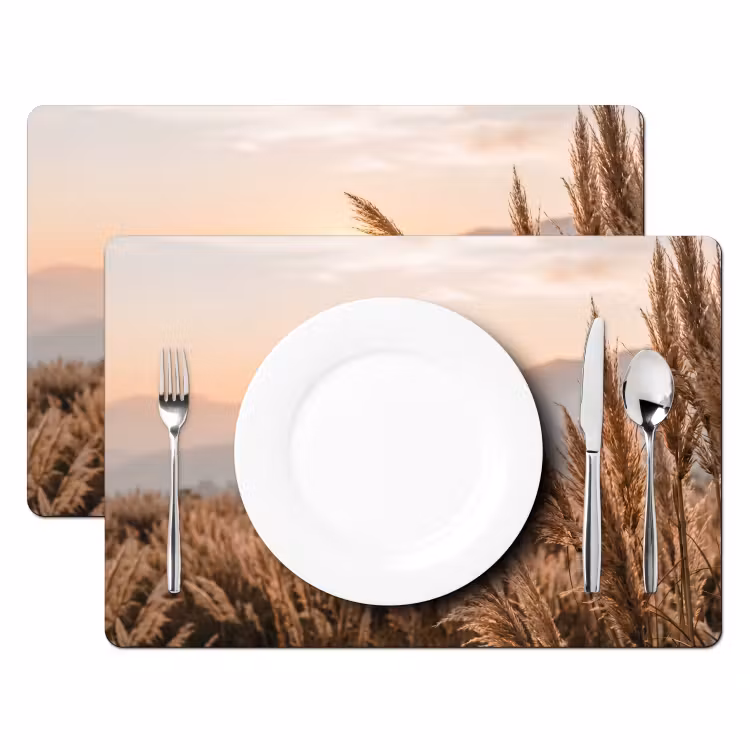 Placemat - 6 stuks - Gras - Veld - Zon - Natuur — 2