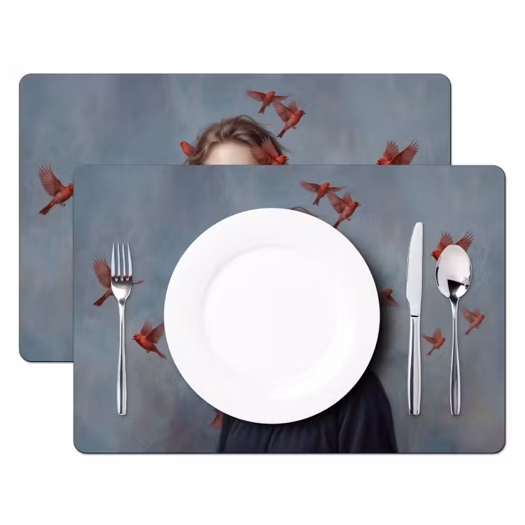 Placemat - 6 stuks - Portret - Krachtig - Rood — 2