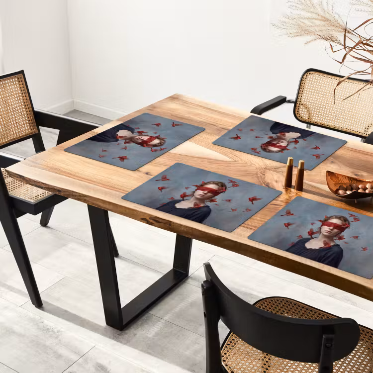 Placemat - 6 stuks - Portret - Krachtig - Rood — 4