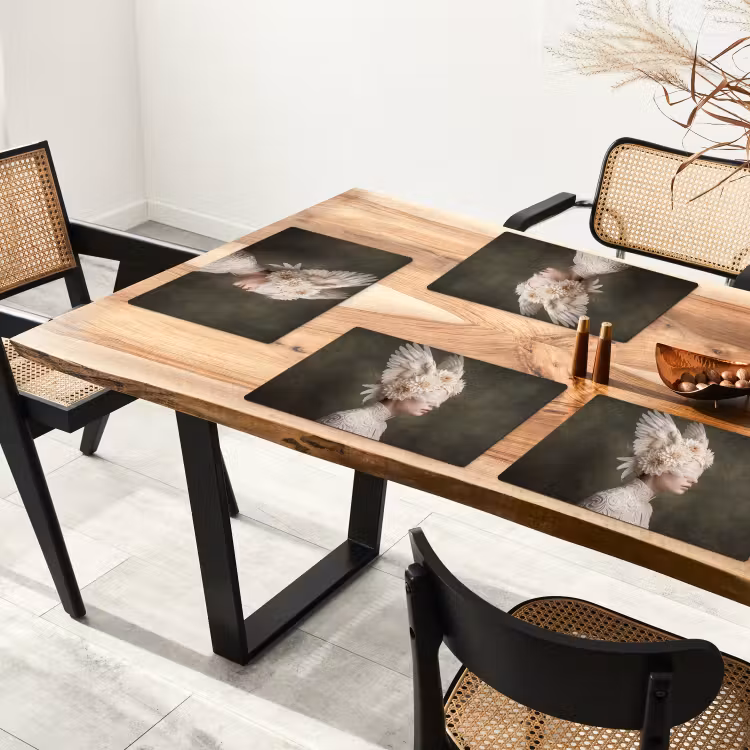 Placemat - 6 stuks - Vleugels - Vrouw - Wit — 4