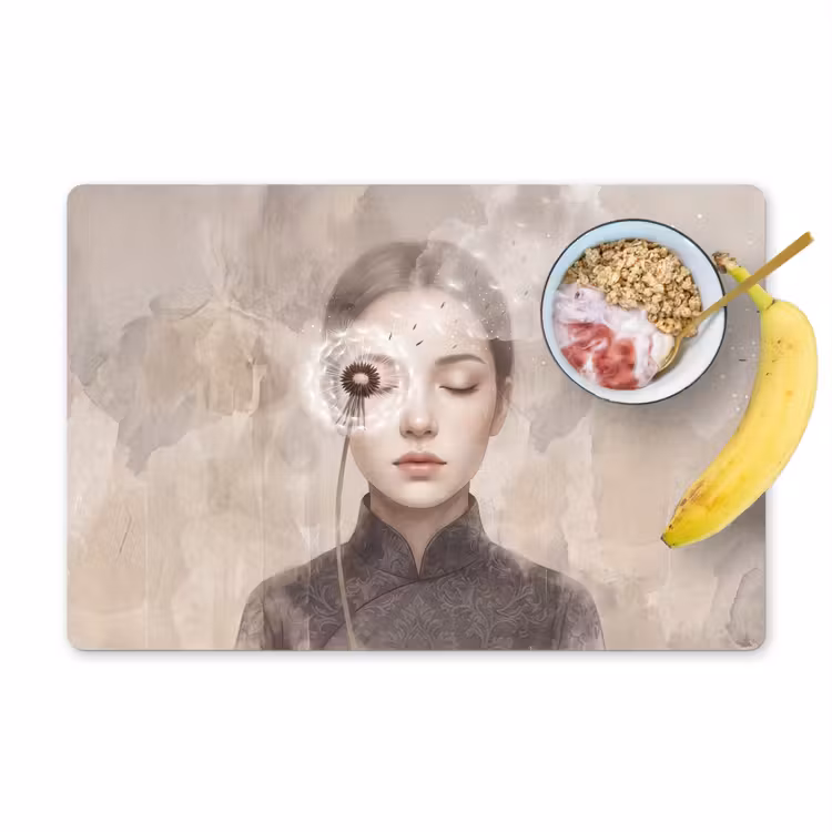 Placemat - 6 stuks - Vrouw - Sereen - Grijs — 1