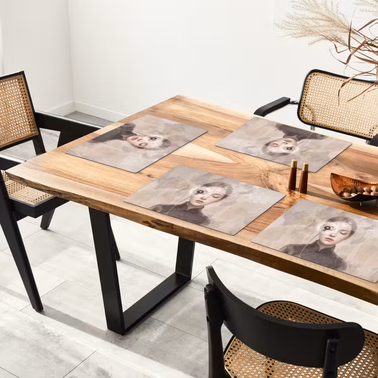 Placemat - 6 stuks - Vrouw - Sereen - Grijs — 4