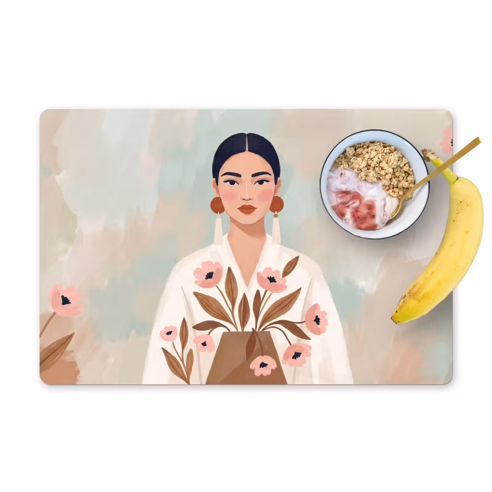 Placemat - 6 stuks - Vrouw - Kimono - Pastel — 1