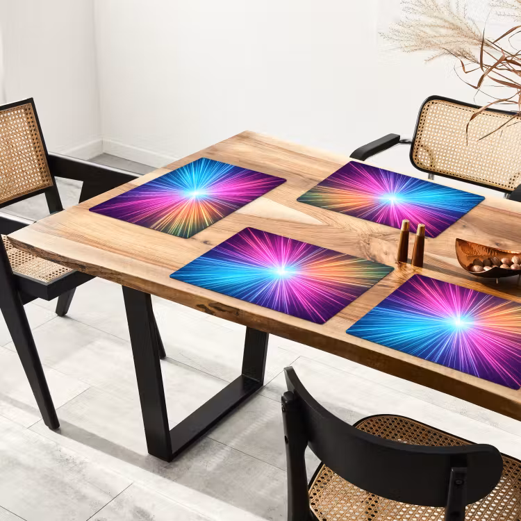 Placemat - 6 stuks - Abstract - Light - Burst - Modern - Colorful — 4