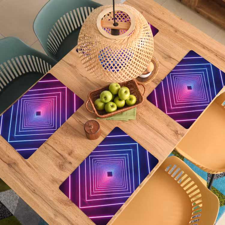 Placemat - 6 stuks - Driedimensionaal - Tunnel - Ruimte — 3