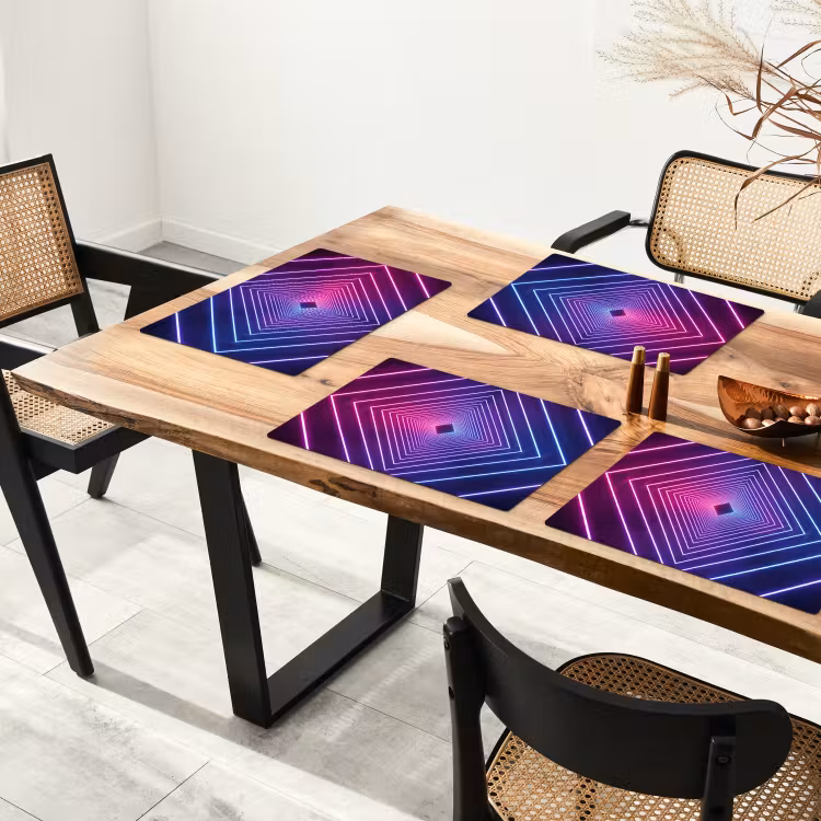 Placemat - 6 stuks - Driedimensionaal - Tunnel - Ruimte — 4