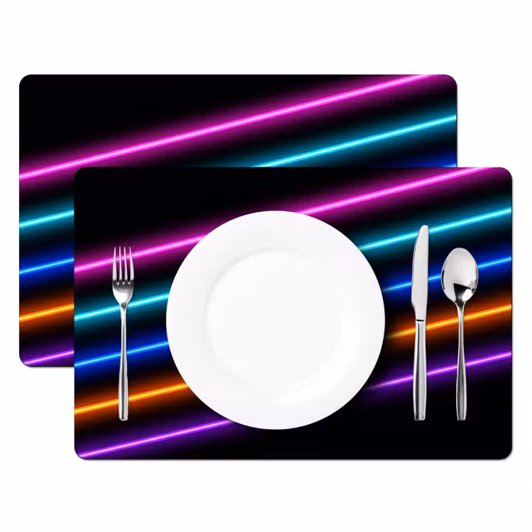 Placemat - 6 stuks - Esthetiek - Retro - Neon — 2