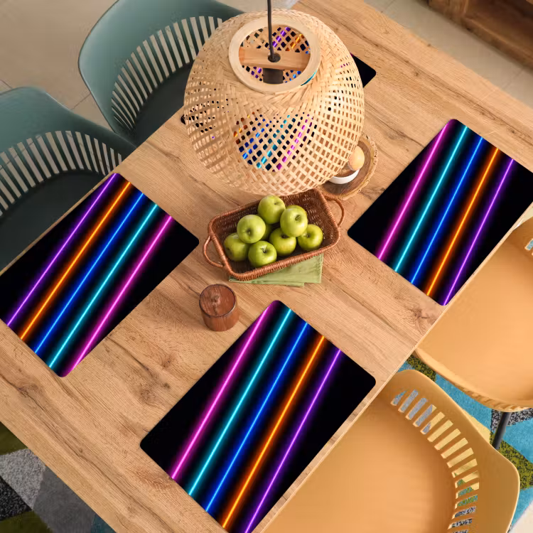 Placemat - 6 stuks - Esthetiek - Retro - Neon — 3