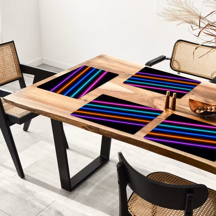 Placemat - 6 stuks - Esthetiek - Retro - Neon — 4