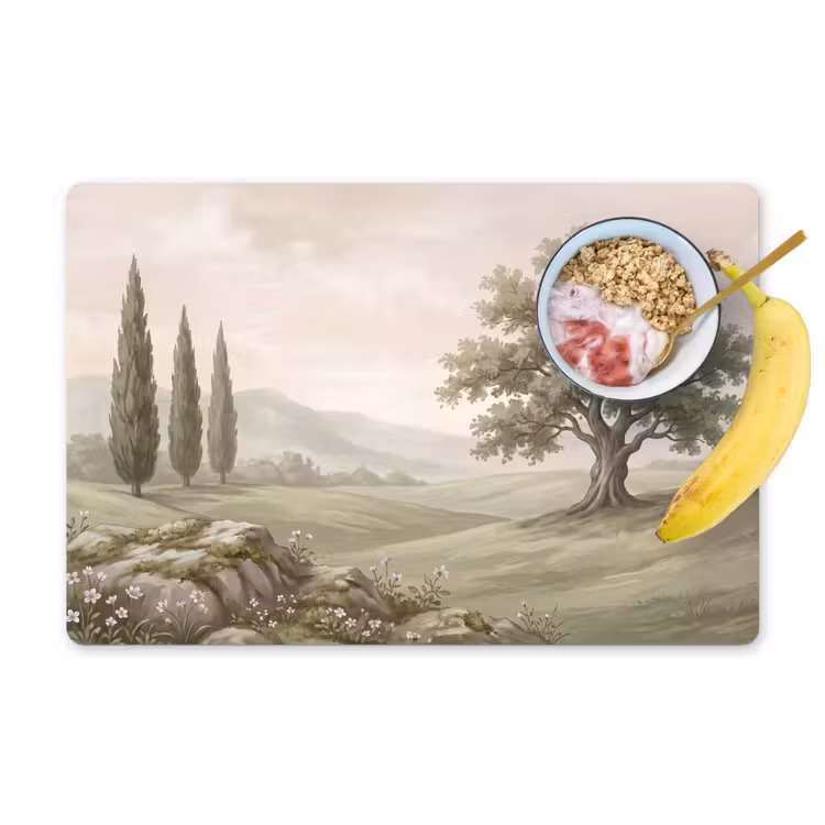 Placemat - 6 stuks - Heuvellandschap - Bomen - Natuur - Groen — 1