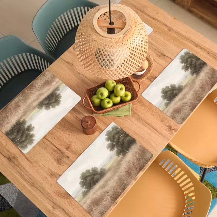 Placemat - 6 stuks - Landschap - Minimalistisch - Beige — 3