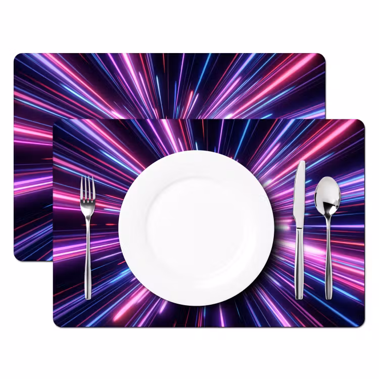 Placemat - 6 stuks - Lichtsnelheid - Ruimte - Roze - Paars — 2