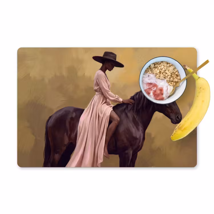 Placemat - 6 stuks - Paard - Klassiek - Oker — 1