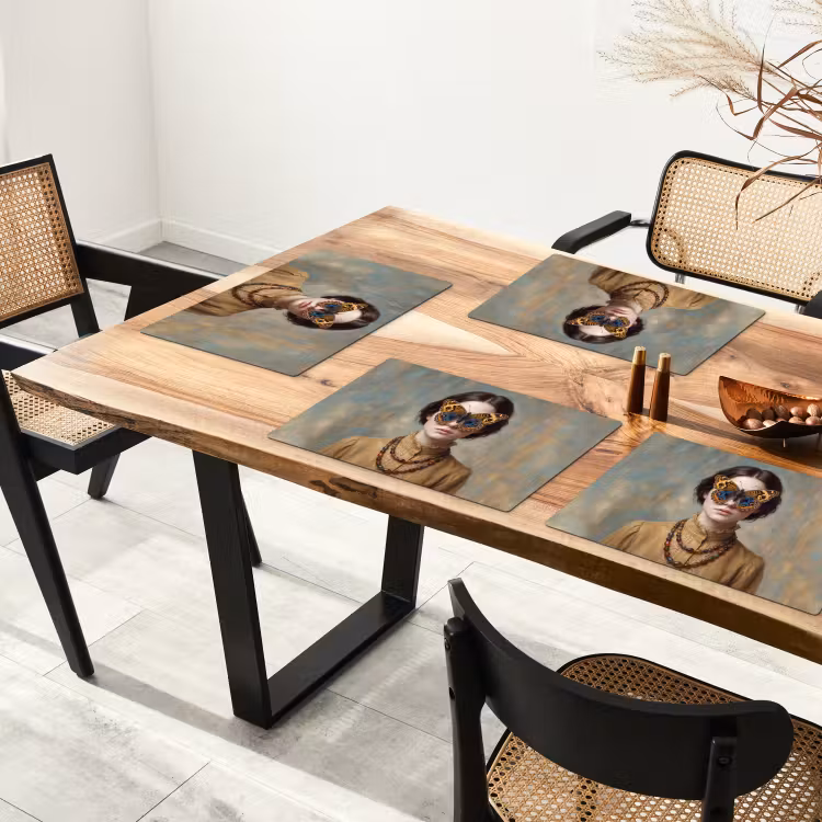 Placemat - 6 stuks - Portret - Vlinder - Kleurrijk — 4