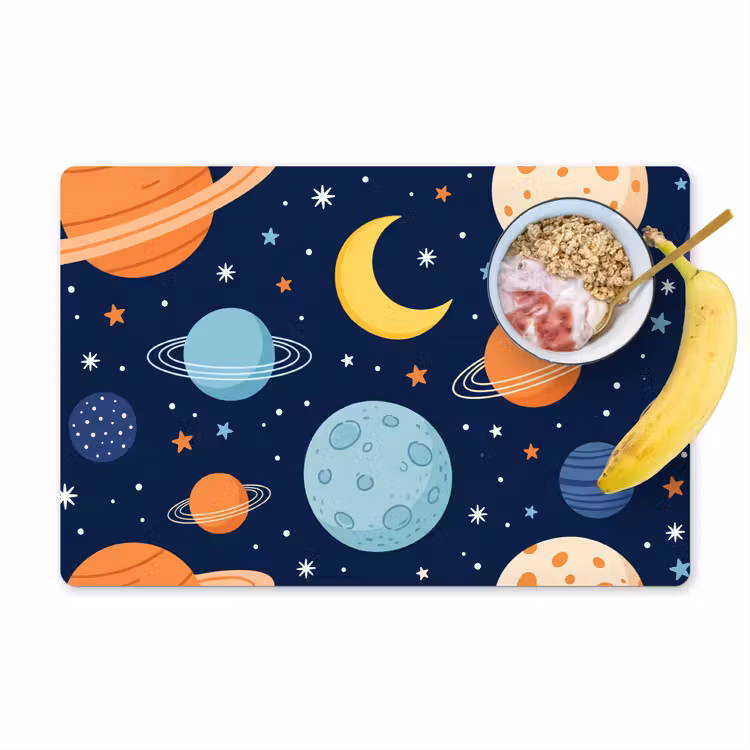 Placemat - 6 stuks - Ruimte - Planeten - Kleurrijk — 1