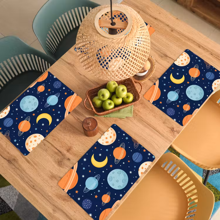 Placemat - 6 stuks - Ruimte - Planeten - Kleurrijk — 3