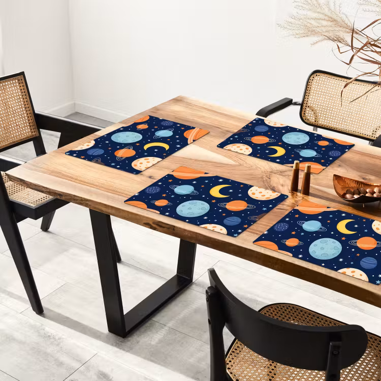 Placemat - 6 stuks - Ruimte - Planeten - Kleurrijk — 4