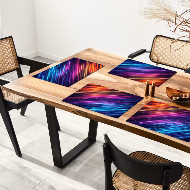 Placemat - 6 stuks - Snelheid - Kosmos - Kleurrijk — 4