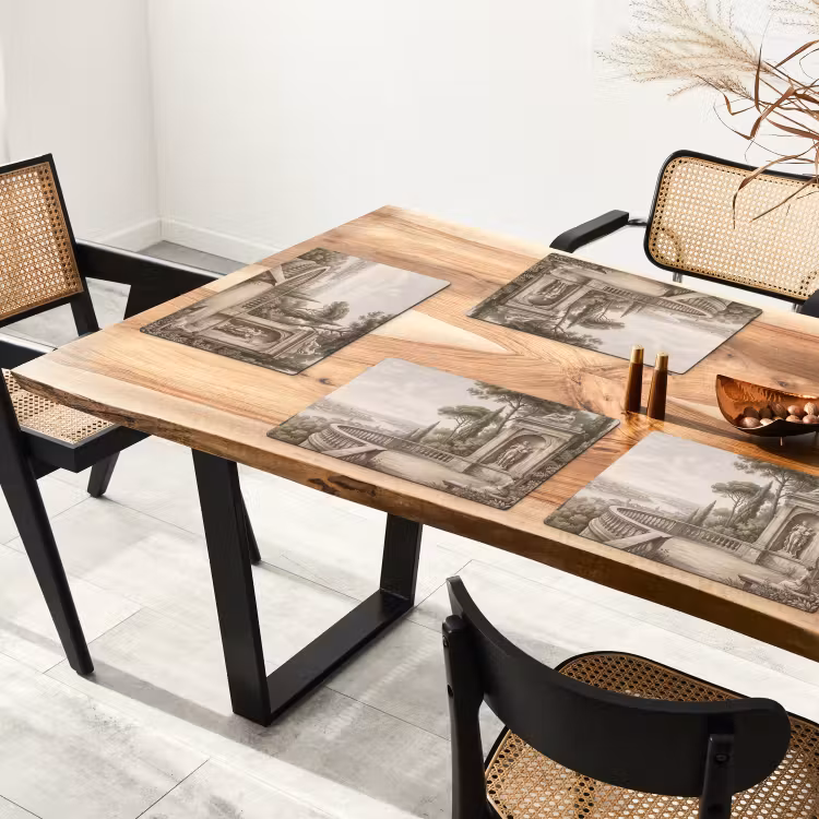 Placemat - 6 stuks - Terras - Stad - Uitzicht - Rivier — 4