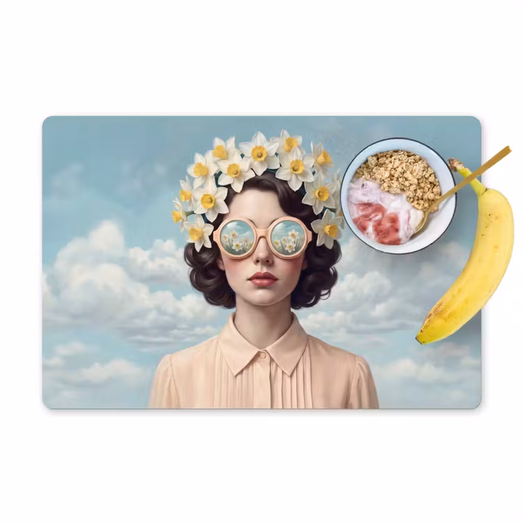 Placemat - 6 stuks - Vrouw - Narcissen - Geel — 1