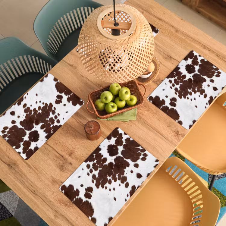 Placemat - 6 stuks - Koeienhuid - Klassiek - Bruin — 3