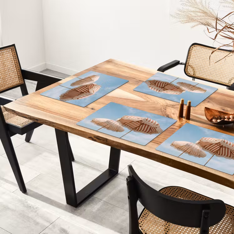 Placemat - 6 stuks - Parasol - Lucht - Rood — 4