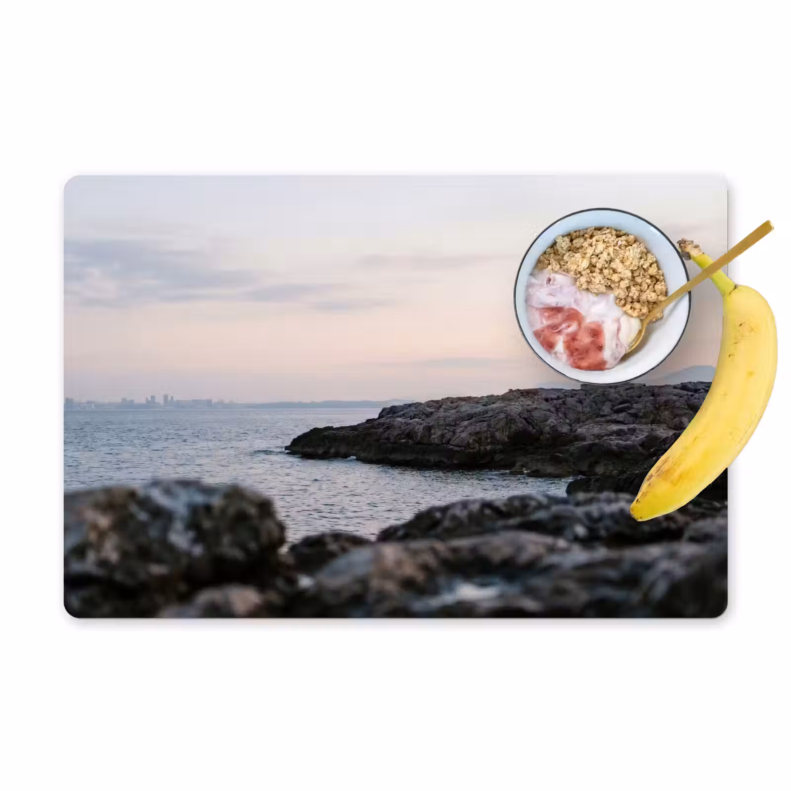 Placemat - 6 stuks - Rotsen - Vuurtoren - Wit — 1