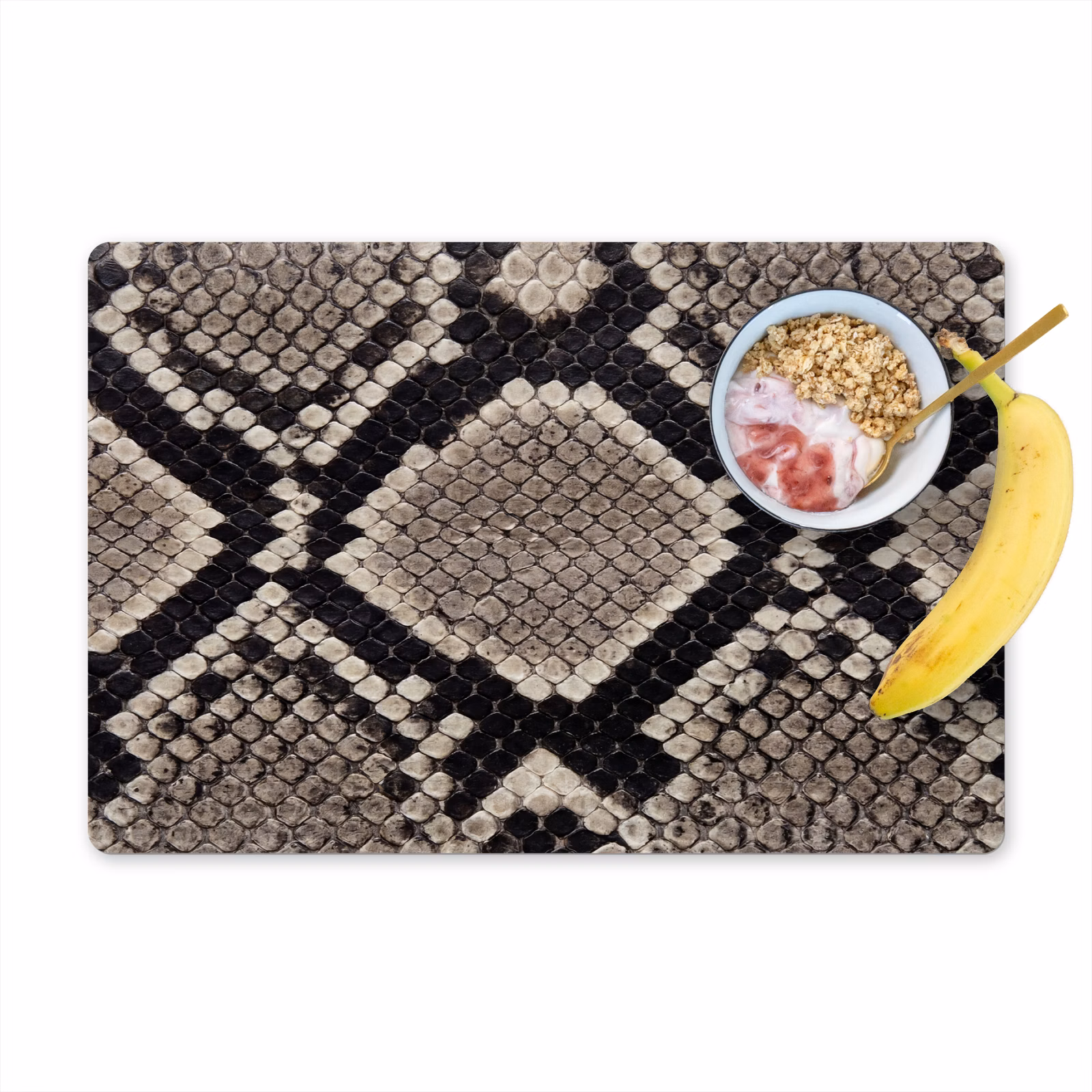 Placemat - 6 stuks - Slangenleer - Patroon - Beige — 1