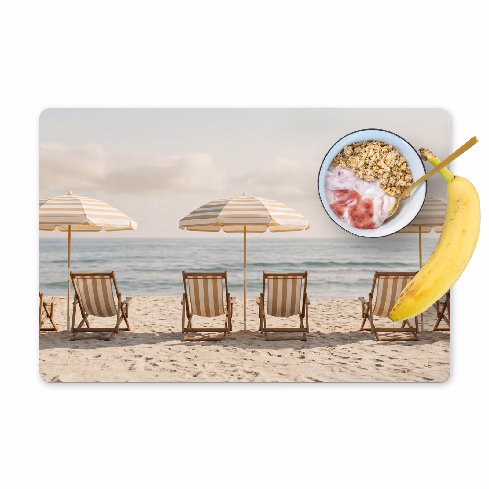 Placemat - 6 stuks - Strand - Stoelen - Parasol — 1