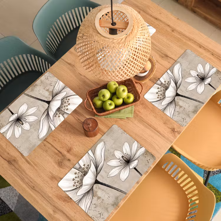 Placemat - 6 stuks - Modern - Design - Wit — 3