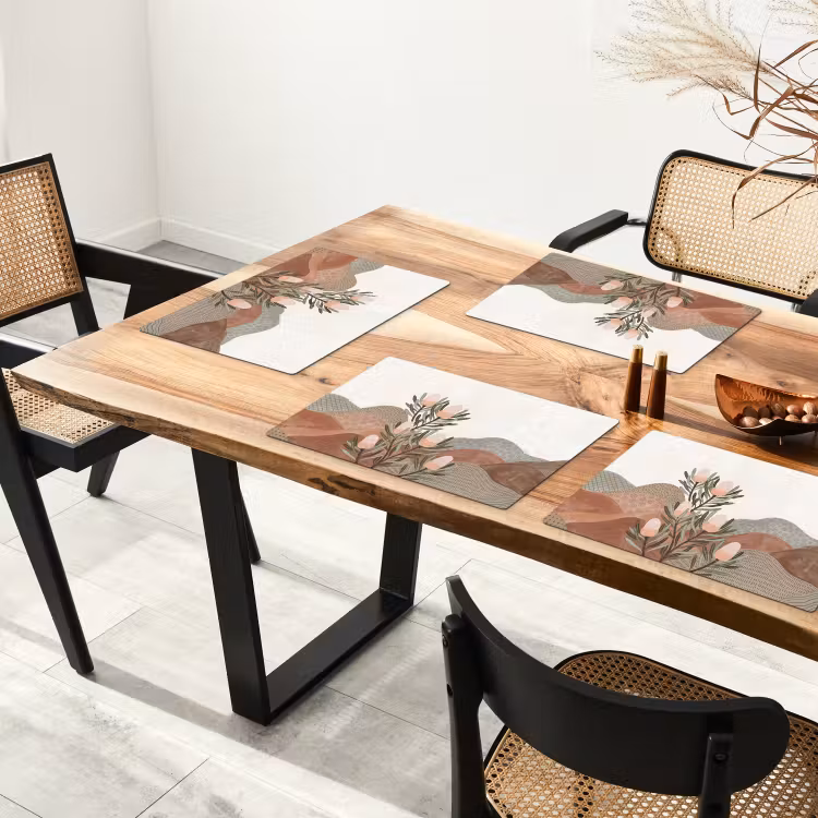 Placemat - 6 stuks - Modern - Heuvels - Terracotta — 4