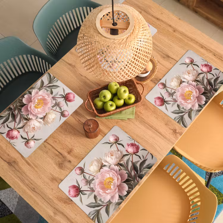 Placemat - 6 stuks - Pioenrozen - Boeket - Roze — 3