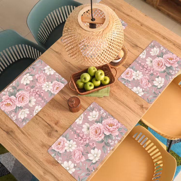 Placemat - 6 stuks - Pioenrozen - Vingerhoedskruid - Pink — 3