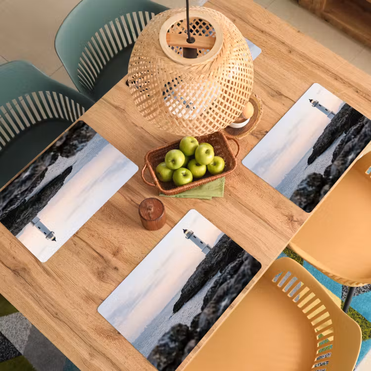 Placemat - 6 stuks - Rotsen - Vuurtoren - Wit — 3