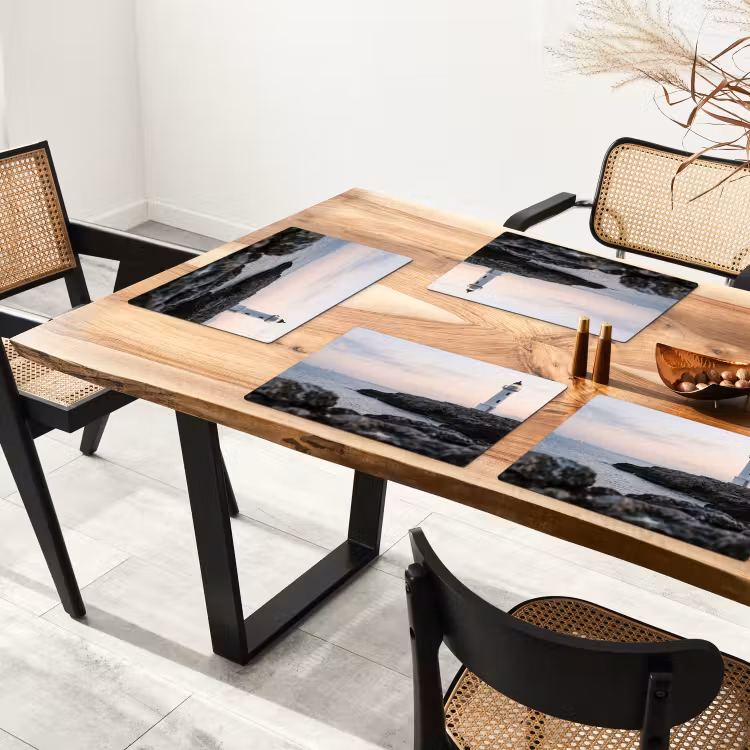 Placemat - 6 stuks - Rotsen - Vuurtoren - Wit — 4
