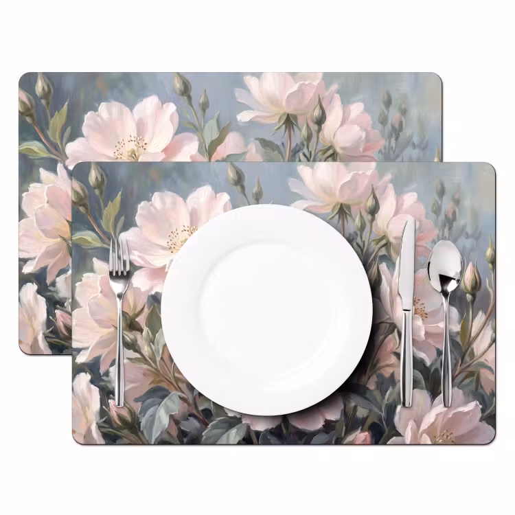 Placemat - 6 stuks - Rozen - Illustratie - Roze — 2