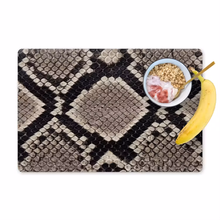 Placemat - 6 stuks - Slangenleer - Patroon - Beige — 1