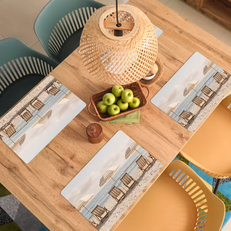 Placemat - 6 stuks - Strand - Stoelen - Parasol — 3