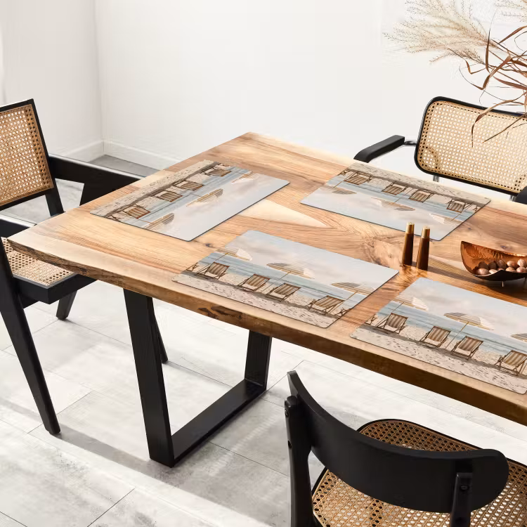 Placemat - 6 stuks - Strand - Stoelen - Parasol — 4
