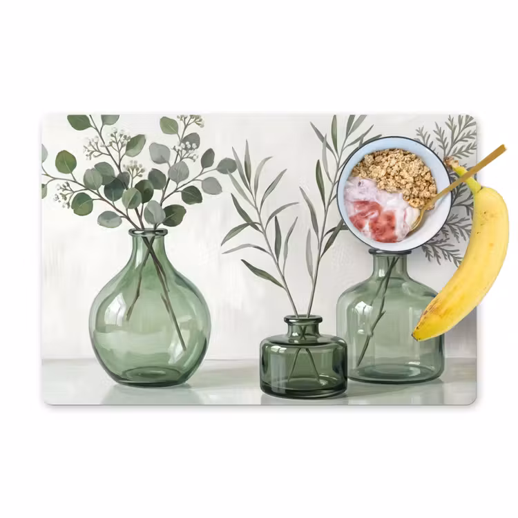 Placemat - 6 stuks - Vazen - Bladeren - Groen — 1