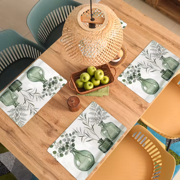 Placemat - 6 stuks - Vazen - Bladeren - Groen — 3