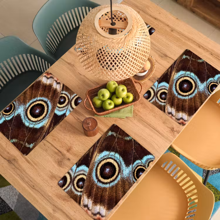 Placemat - 6 stuks - Vleugels - Vlinder - Blauw — 3
